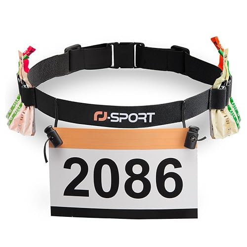 RJ-Sport Race Number Belt - Triathlon Race Belt Bib Holder
