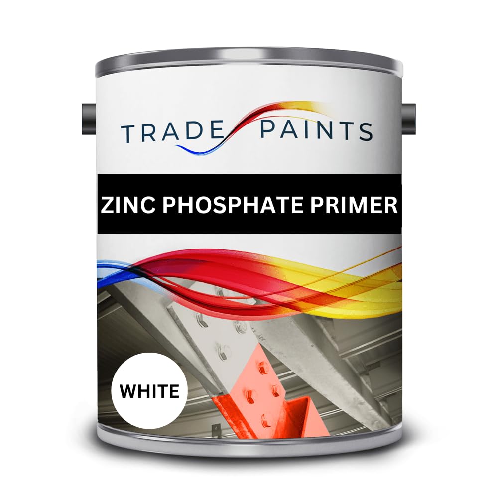 Trade Paints White Paints4trade Quick Drying Zinc Phosphate Metal Primer Paint – 5L - Anti-Corrosive Protective Coating For Bare Steel, Iron & Metal Surfaces, Fast Dry Industrial Primer