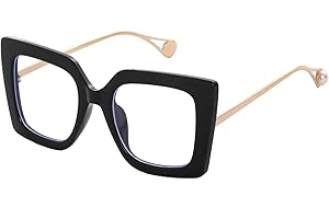Shield Your Eyes in Style: Oversized Square Blue Light Blocking Glasses for Women