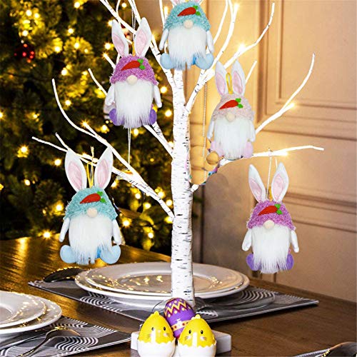Shan-S Easter Bunny Gnome Decoration, Cute Easter Rabbit Swedish Handmade Swedish Tomte Plush Doll Hanging Ornaments Holiday Home For Spring Easter Collectible Bedroom Living Table Decor #TOP2