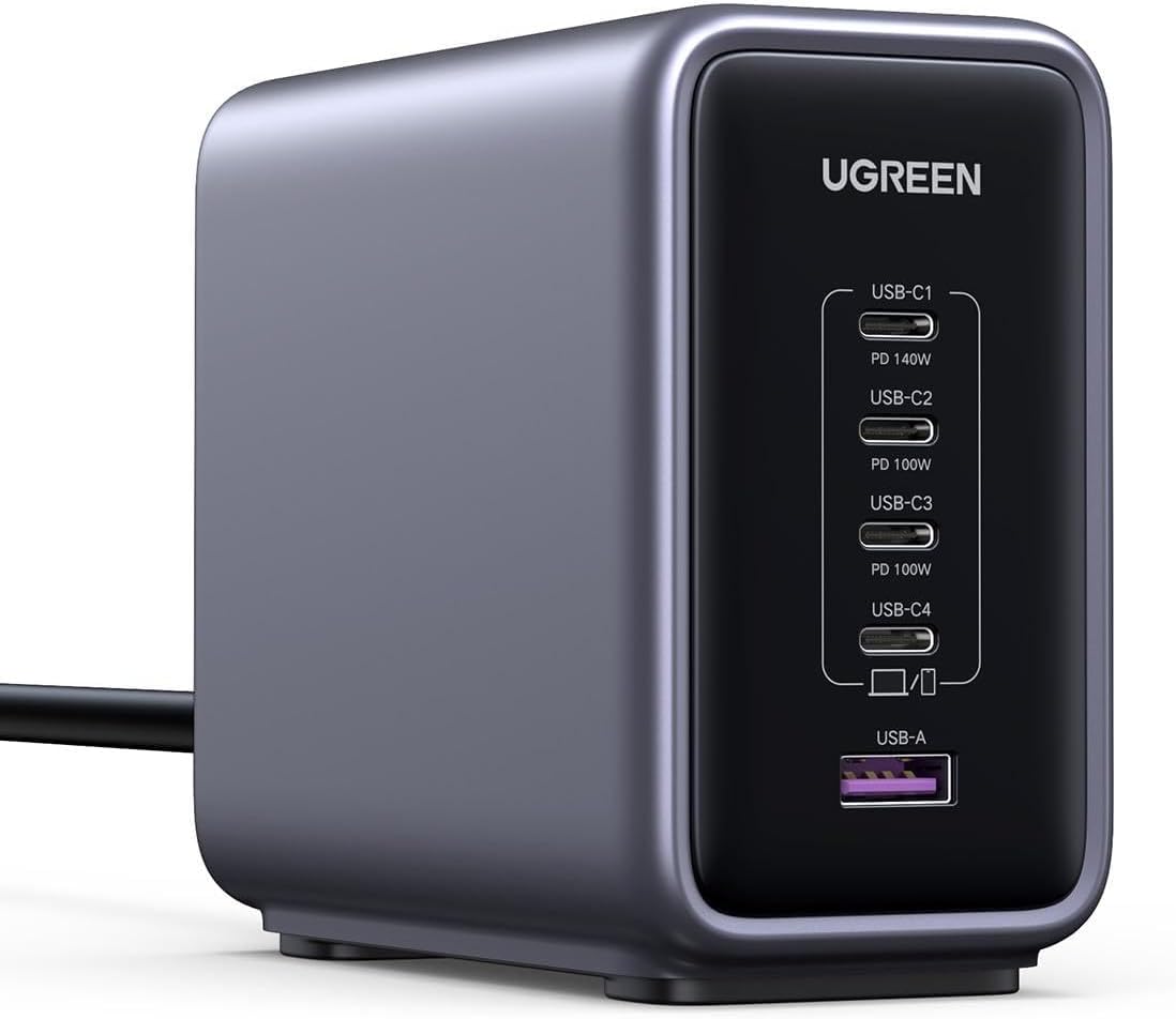 UGREEN 卓上急速充電器 300W Type-C 4C1A 5ポート 単ポート140W常時対応 縦型省スペース PD3.1/PPS 5A対応