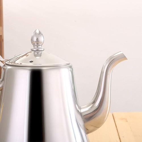 Miniatura 7 de Tetera de acero inoxidable de 2 litros de cuello de cisne largo para verter sobre la tetera, boquilla con colador para inducción superior de estufa