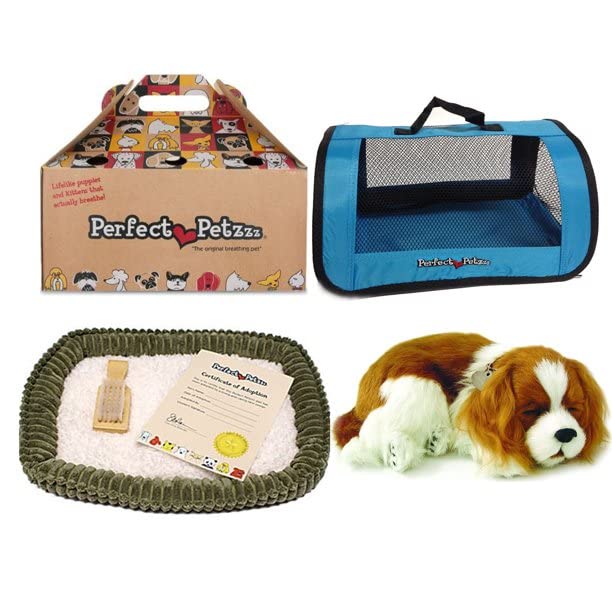 Perfect Petzzz Hundewelpe Cavalier King Charles + Blue Tote, der richtig atmet The Breathing Puppy