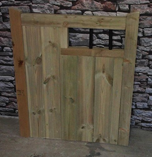 Smileswoodcraft Wooden Metal Square Top Gate 3ft High (90cm H x 83cm W x 5cm D)