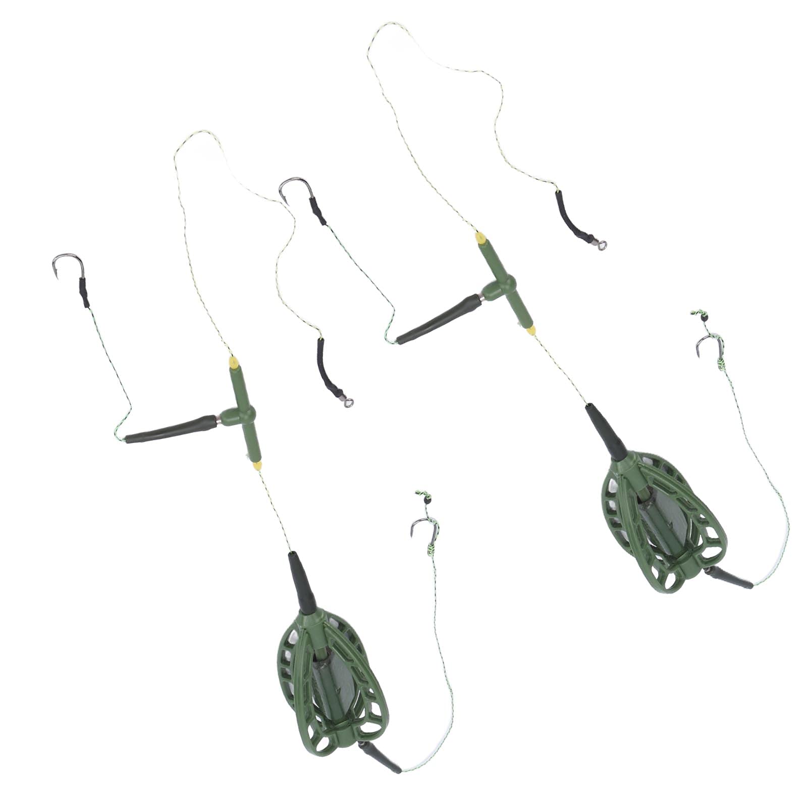 Alomejor Set di Alimentatori da Pesca da 2 Pezzi Dispositivo di Nidificazione di Carpe a Linea Lunga Set da Pesca Alimentatore per Esche da Pesca alla Carpa