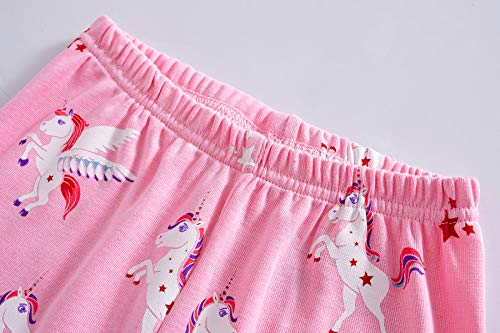 Popshion Little Girls Pajamas Children Cute Unicorn Pjs Kids Cotton Sleepwear Set Size 2-9 T(00-Unicorn-8T) #TOP4
