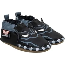 Robeez Baby Boys and Unisex Soft Soles Slip-Resistant Crib Shoes Slippers for Infant and Toddler, Black Panther, 12-18 Months