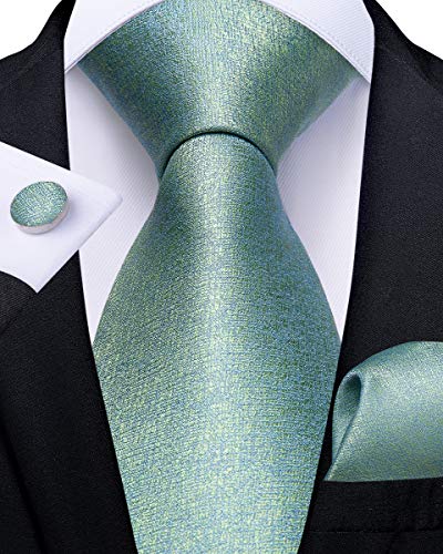 Image of DiBanGu Silk Ties for Men Necktie and Lapel Pin Brooch Set Formal Woven Paisley Plaid Striped Solid Tie Wedding Party