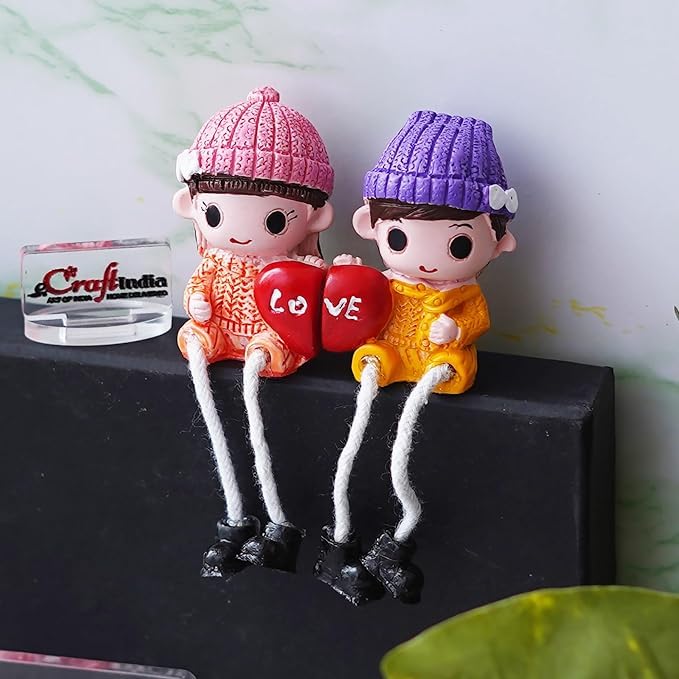 Statue de couple avec cœur pour la Saint-Valentin | Objet de décoration romantique en résine