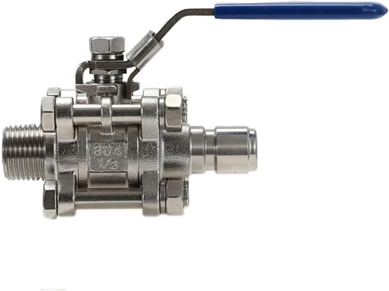 1pc Homebrew Kettle Pump Fermenter Wort Chiller Ball Valve 3-Piece Style 1000 WOG Full Port Lock Handle SS304 PTFE Gasket(D1)