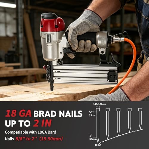 WorkNeon Pneumatic Brad Nailer Kit