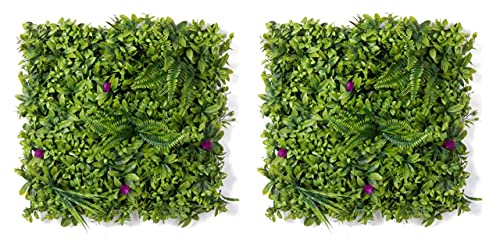 Golden Cart Artificial Wall Grass for Home Decoration (2 Pcs) I Grass Mat for Wall I Vertical Garden Artificial Wall Plants (Green & Purple Design, 50cm X 50cm X 5cm, Pack of 2) (B099QGV1CP) Amazon Price History, Amazon Price Tracker