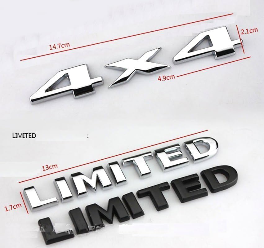 Miniatura 6 de Yoaoo-oem - 2 unidades (1 juego) de calcomanía cromada 3D 4 x 4, para baúl, cofre, puerta, para autos