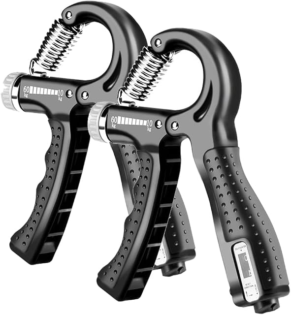 Hand Grip Strengthener 2 Pack Adjustable Resistance 5-60Kg Forearm Exerciser Grip Strength Trainer for Muscle Building Fingers