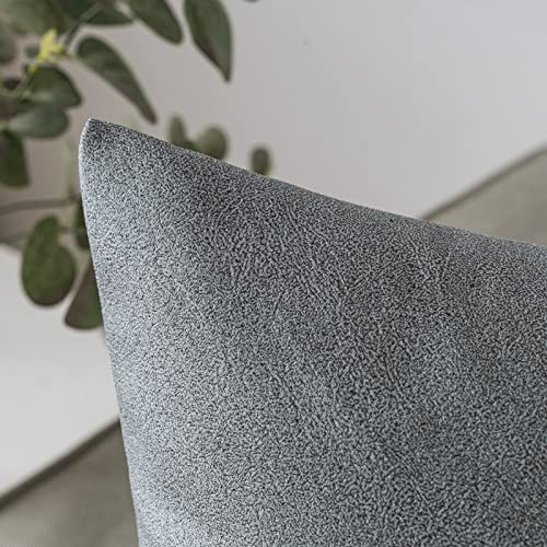 Miulee Pack Of 2 Decorative Faux Leather Modern Pillow Covers Square Luxury Cushion Case Durable Throw Pillow Cover Shell For Couch Sofa Bed Living Room 18X18 Inch Grey #TOP1