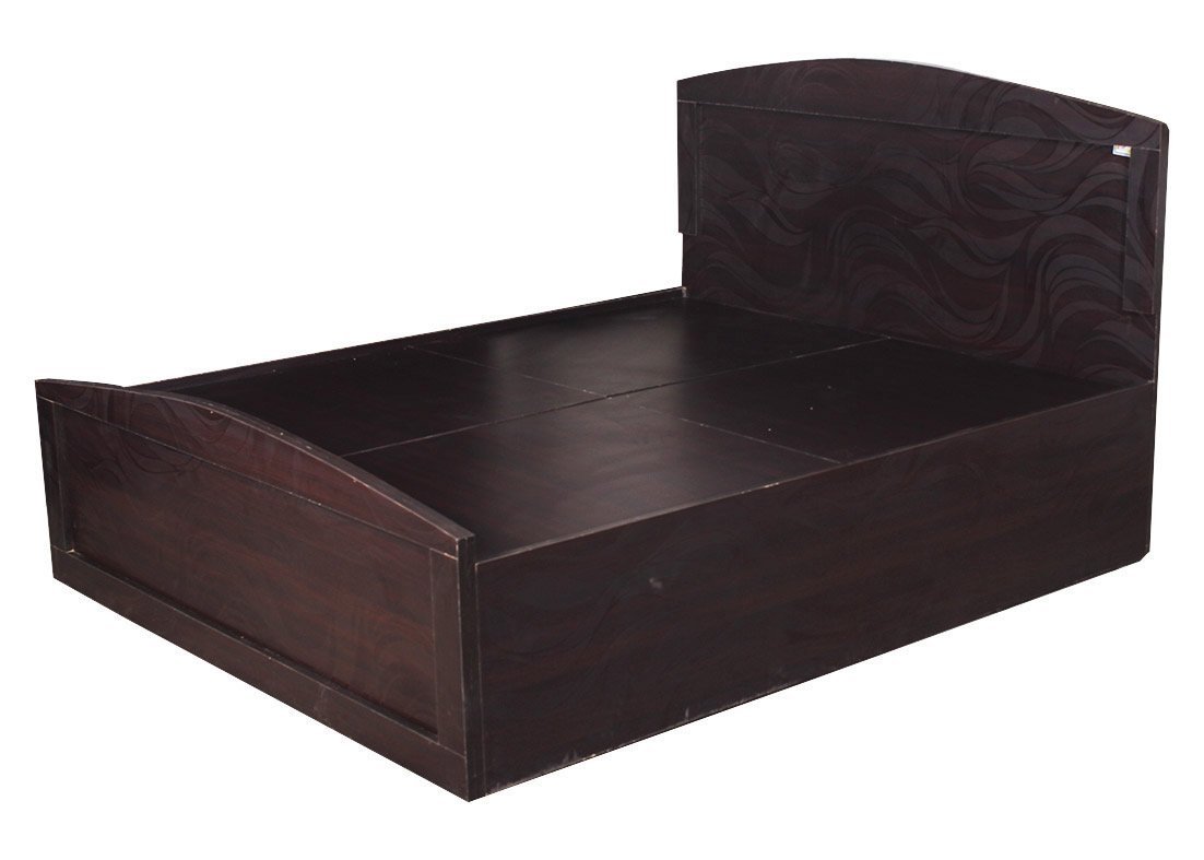 Hexagon Furniture Black Queen Size Textured Bed with Storage