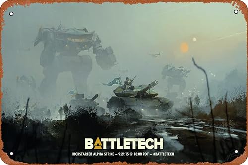 Battletech 2017 Video Game Poster Metal Tin Sign Retro Outdoor Street Banner Wall Art Garden Bar Cafe Restaurant Garage Club Wall Decor 8X12 Inch Gifts For Family #TOP4