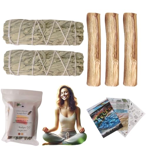 SamayZen - Salvia Blanca para Quemar y Palo Santo - Limpieza energética - Sahumerio Natural