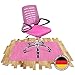 SCHMIEDWERK Bodenschutzmatte farbig | Bürostuhl Unterlage | Kratzfest | Made in Germany (Pink, 80 x 120 cm)
