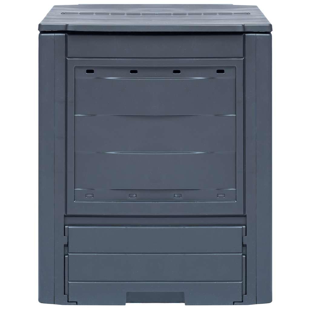 Compostiera da giardino, 260 l, in plastica, per rifiuti da giardino, 60 x 60 x 83 cm, effetto rattan