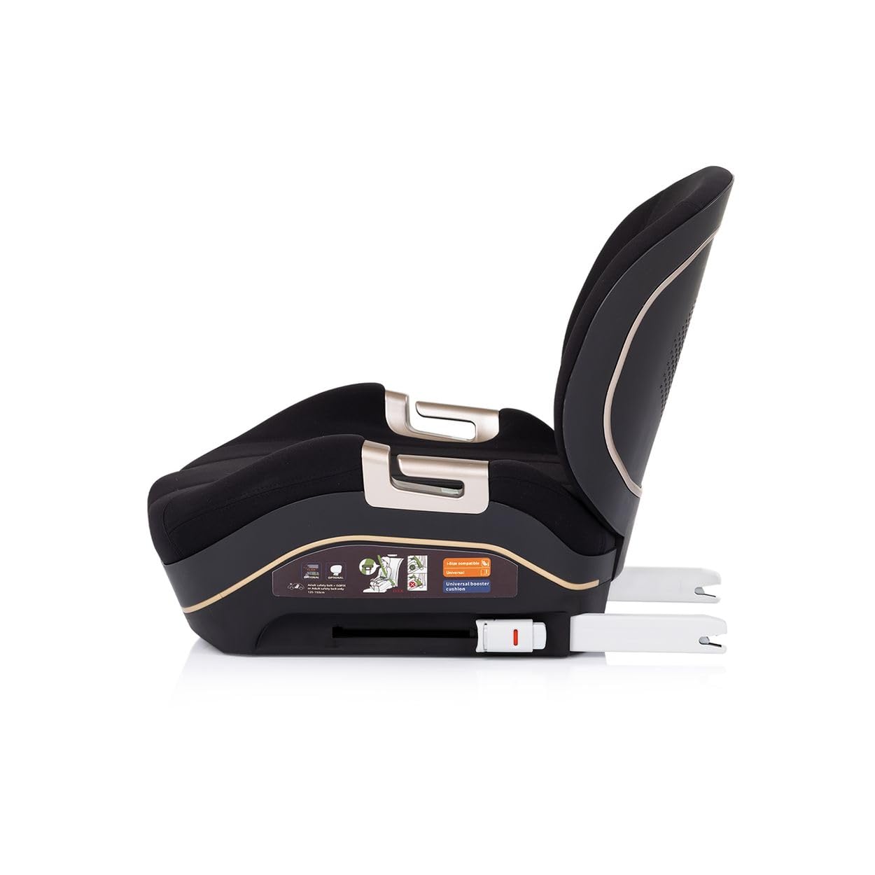 Chipolino Kindersitzerhöhung Genesis i-Size 125-150 cm Isofix, Rückenlehne schwarz