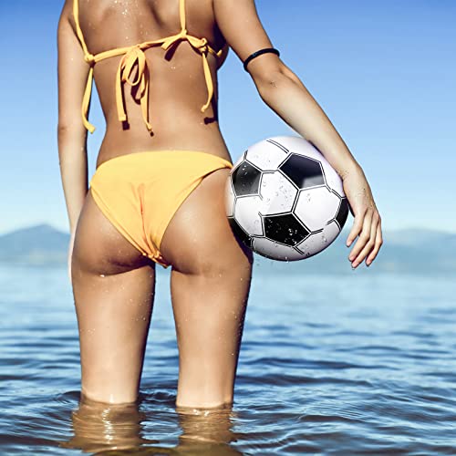 Grevosea 3 Stück Aufblasbarer Ball, 25cm Aufblasbarer Fußball Klein Aufblasbarer Strandball für Kinder Pool Fußball Wasserball für Sommer Strand Schwimmen Pool Sport Spiel Party Supplies