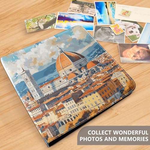 Álbum de fotos grande vintage Barcelona de JIPONI, álbumes de scrapbook con cubierta de cuero DIY para fotos de 4x6, 5x7 y 6x8 pulgadas, libro de recuerdos autoadhesivo para bodas, bebés y familia miniatura 5