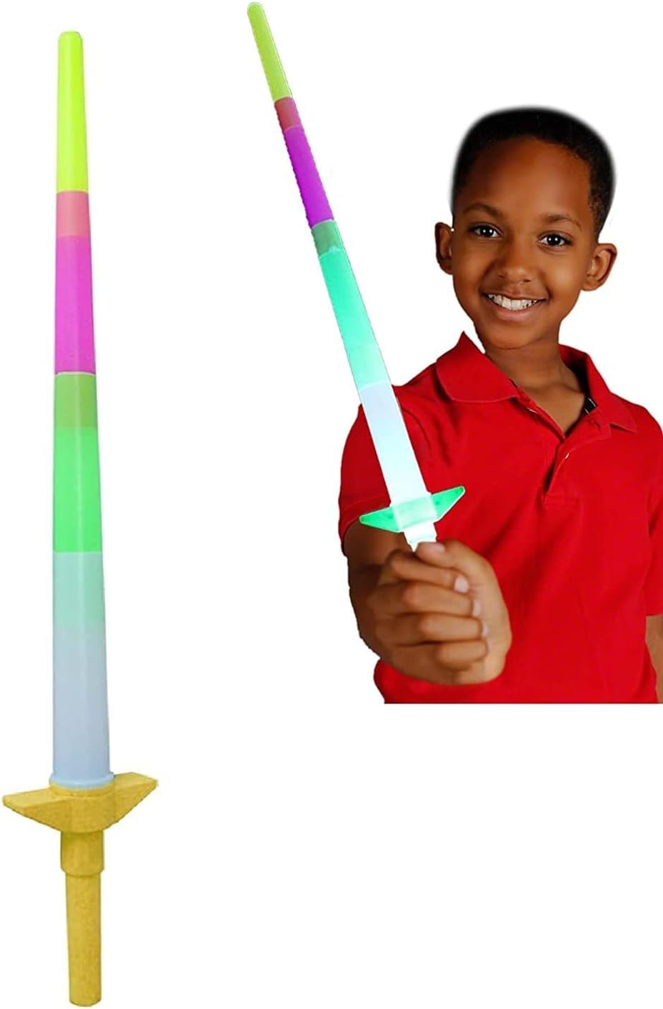 Kids LED Light Glowing Sword in Dark for Kids Girls and Boys, Expandable Talwar Sword Toy, Pack of 1 Multicolour
