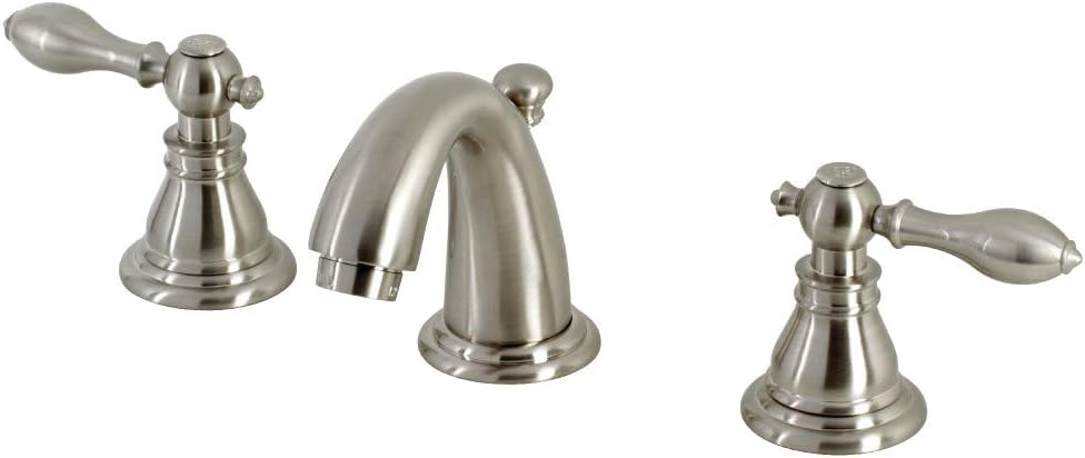 Kingston Brass KB918ACL American Classic Widespread Bathroom Faucet with Retail Pop-Up, Brushed Nickel