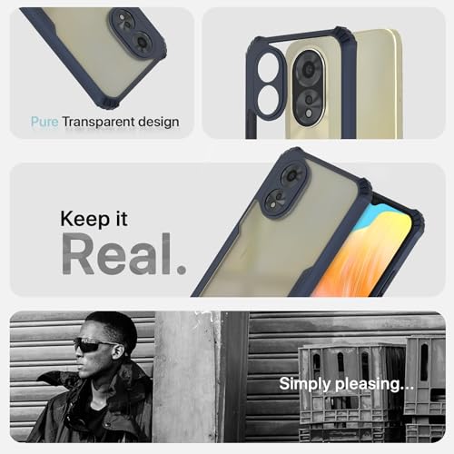 Image of Pikkme Oppo A38 4G / Oppo A18 4G Back Cover | Crystal Clear Transparent Back | Ultra Hyrbid | Full Camera Protection | Raised Edge | Bumper Back Case (Blue)