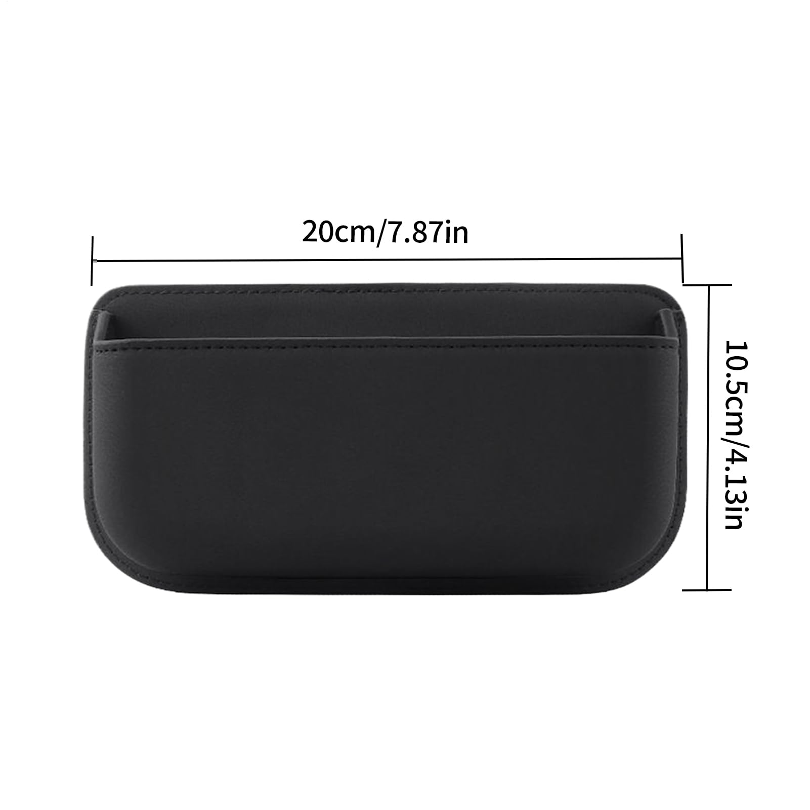 Organizer Auto Fessura Sedile Con Cristalli - Tasca Portaoggetti Universale In Pelle Microfibra E ABS - Porta Cellulare, Portafoglio E Bicchiere - Rosso Lato Passeggero