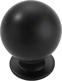 10 Pack 100% Solid 1-1/4 inch(32mm) Black Cabinet Knobs Decorative Bi-Fold Door Knob Outside Diameter Diecast Bathroom Cabinet knobs