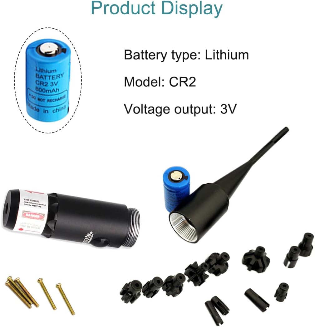 Laser Bore Sight Kit Multiple Calibers, Green/Red Dot Boresighter Set for .177 to 12GA Caliber Rifle Handgun,Multi-adapters Bore Sighter Scope with Press Switch for Rifle Shotgun Pistols for Hunting