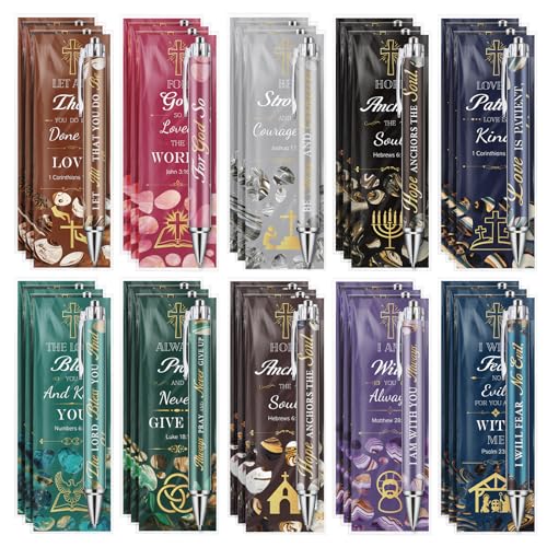 Cadeaux religieux chrétiens pour femmes lot de 30 stylos de prière avec versets bibliques