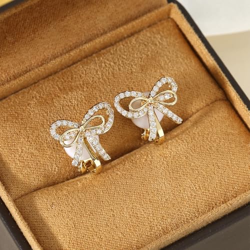 Aretes Clip con Moño Rojo para Mujer miniatura 5