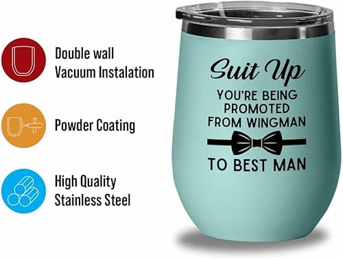 Miniatura 2 de Vaso de vino de 12 onzas con diseño de propuesta de dama de honor, diseño de propuesta para novios, regalo de dama de honor, niña, niño, despedida