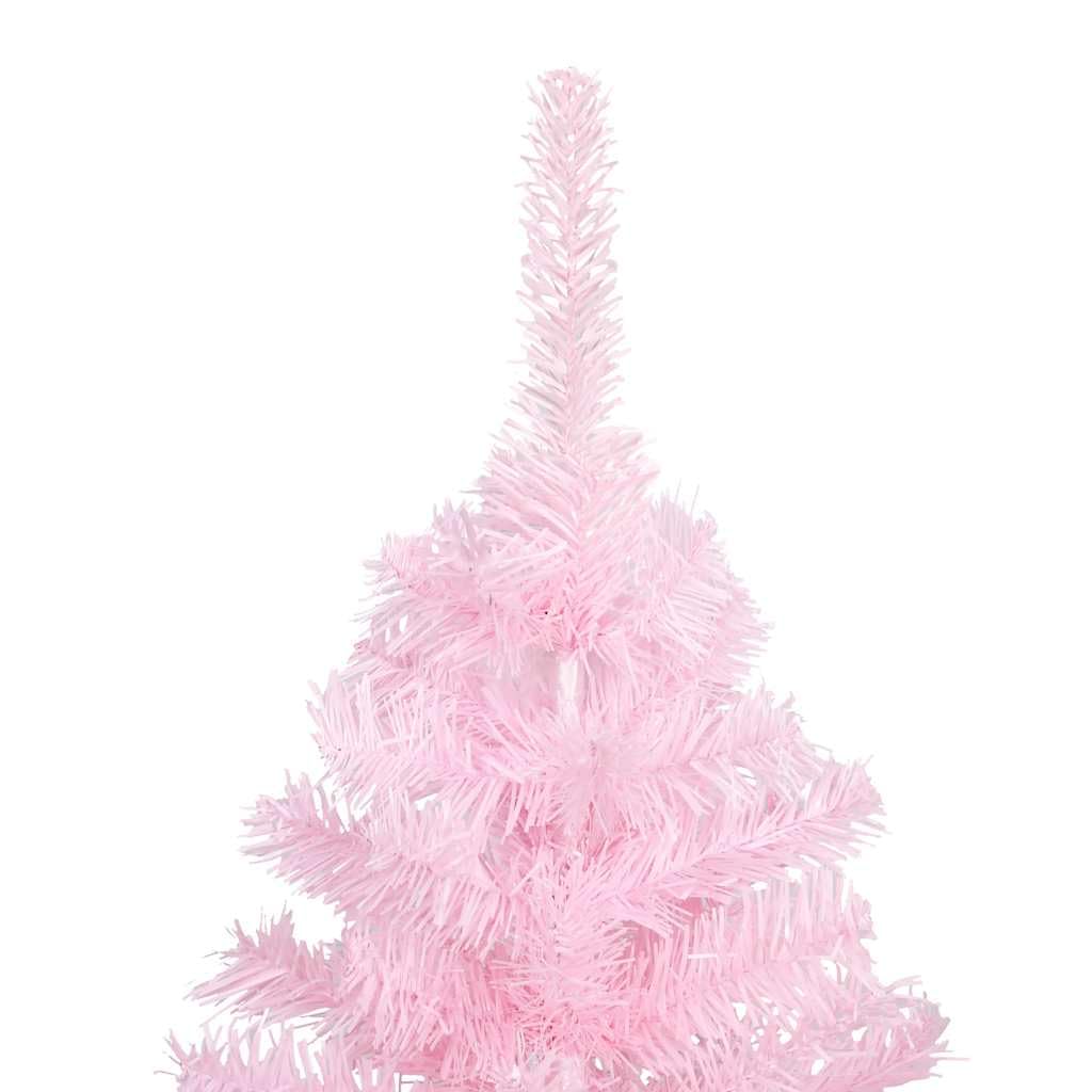Sztuczna choinka różowa 180 cm, 564 gałązki, z 150 diodami LED, bombki choinkowe, odporne na pękanie, stal PCW, do świątecznej dekoracji bożonarodzeniowej