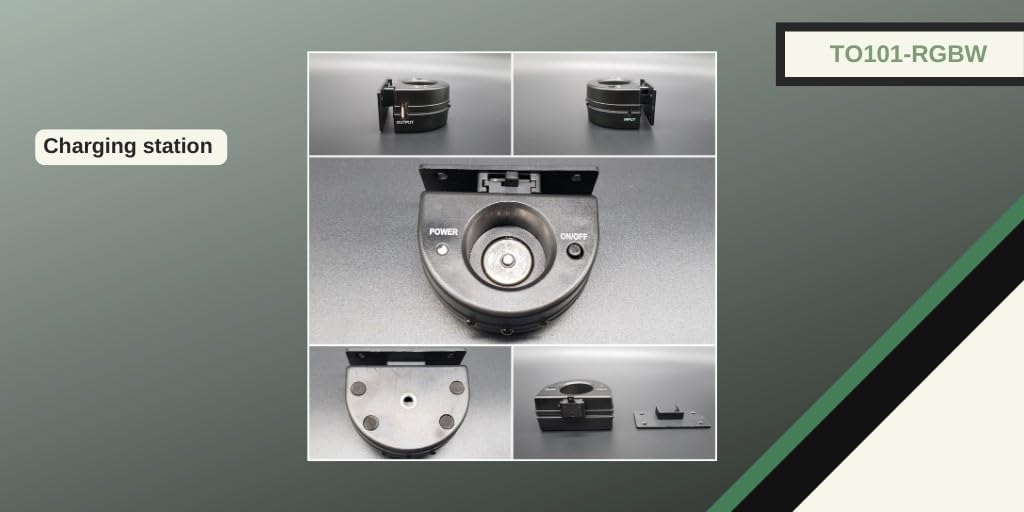 Vortex TO101-RGBW 2-in-1 Rechargeable Flashlight – 1200LM RGB+White LED Work & Emergency Light, Wireless Magnetic Charging Dock, IPX8 Waterproof, Right-Angle, Tripod Mount