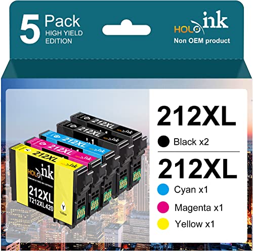 212Xl Ink Cartridges Remanufactured For Epson 212 Ink Cartridges T212 T212Xl For Epson Xp-4105 Xp-4100 Wf-2830 Wf-2850 Printer (2 Black 1 Cyan 1 Magenta 1 Yellow, 5-Pack) #TOP19