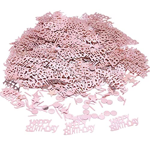 VIKY Konfetti Rosegold Tischdeko Geburtstag, ca. 500 Stk Konfetti Geburtstag, Streudeko Geburtstags, Happy Birthday Deko, Geburtstagsdeko Tisch Frau Mann, Glitzer Confetti,Luftschlangen Geburtstage