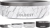 Vista 88 de Coldest Cuenco de metal antioxidante, antideslizante, 3 capas aisladas, acero inoxidable, perro, gato, mascota, antiderrames, sólido, para agua