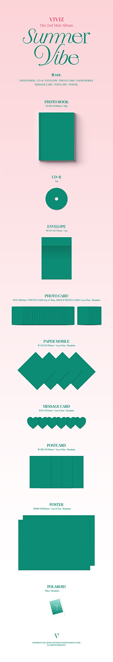 VIVIZ - SUMMER VIBE 2ND mini album PHOTOBOOK [ Incl. Folded poster ] (R ver.)