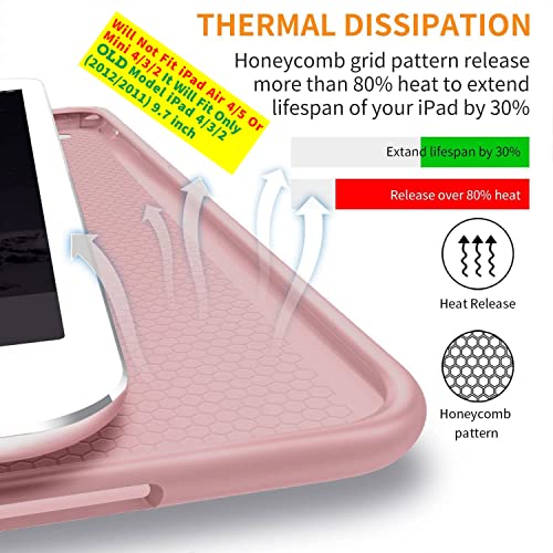 Image of DuraSafe Cases iPad 2 3 4 Gen [ iPad 4th iPad 3rd iPad 2nd Old Model ] 9.7 Inch MD522HN /A MD525HN /A MD516HN /A MG932HN /A MG942HN /A Protective Durable Supportive Dual Angle Stand Cover - Rose Gold