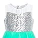 Vestido para niña Flor Brillante Turquesa Malla Fiesta Boda Dama de Honor...