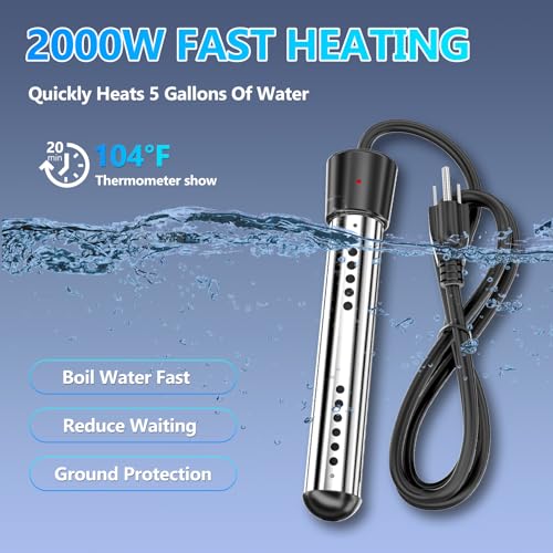 Ducha portátil BSEED para camping con calentador de inmersión de 6000mAh recargable, con pantalla LED inteligente, ducha exterior para senderismo, viajes, mascotas y lavado de autos miniatura 3