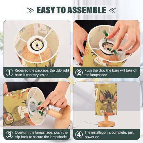 Lámpara de mesa Yuiboo con rostros divertidos y puerto USB miniatura 4