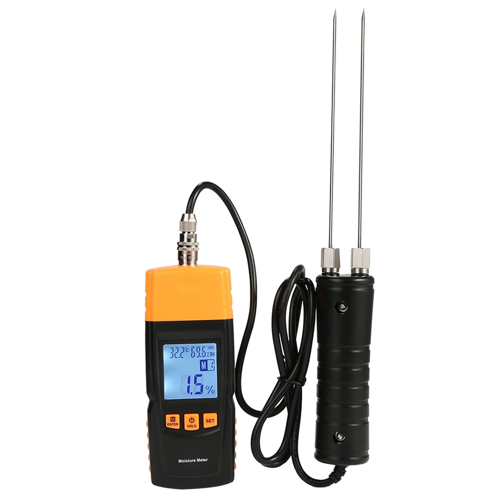 Sensor de Sonda Extendida Probador de humedad madera for medir la del medidor y papel bambú