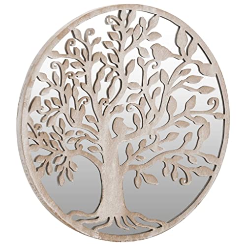Miroir de jardin rond sable 40cm : la solution pour agrandir un petit espace extérieur