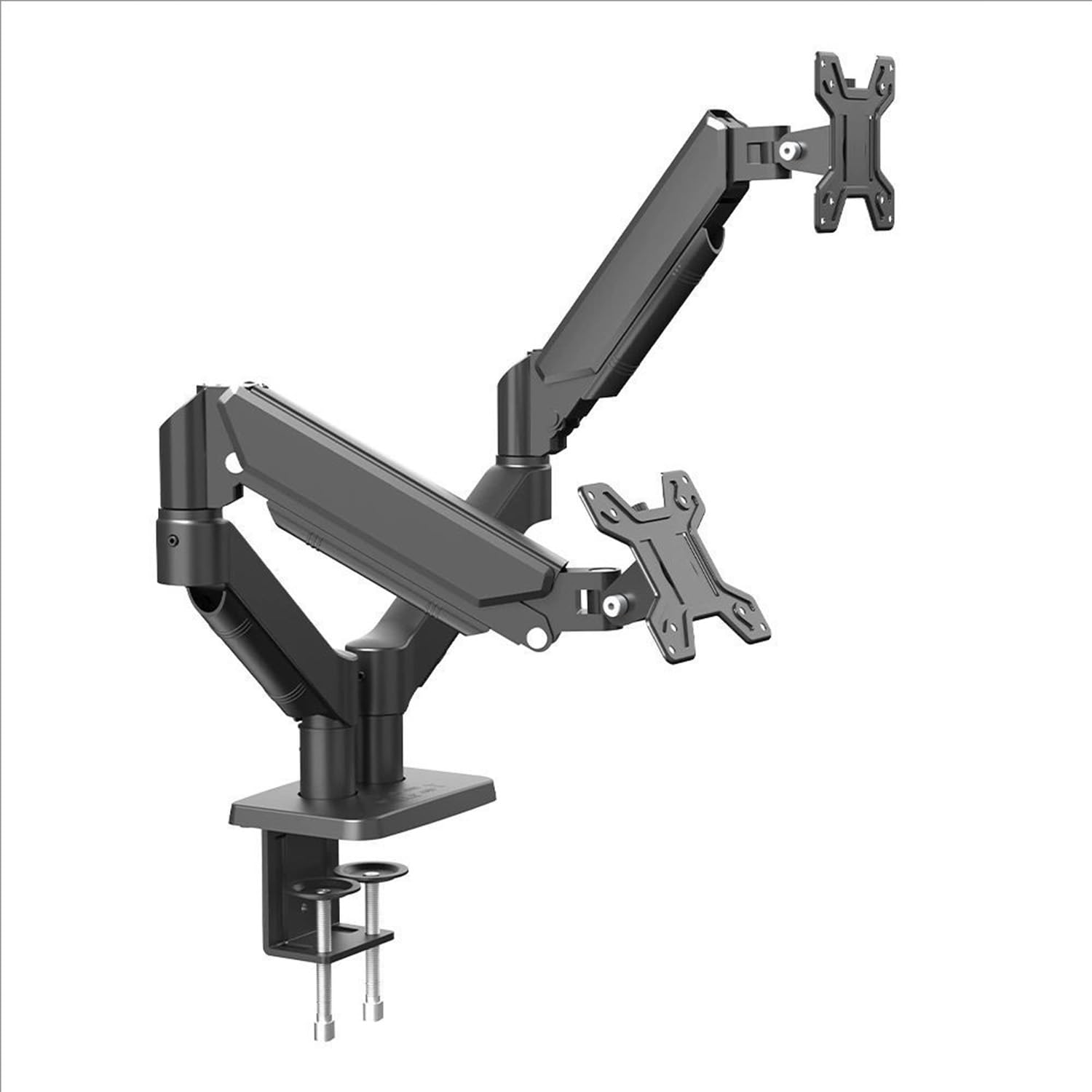 Brazo Monitor Doble，Adecuado para Monitores Led/LCD De 13 a 32 Pulgadas, Cada Brazo Soporta Un Máximo De 10 Kg, Puede Girar 360° y Voltearse 180°, Altura Ajustable, Vesa 75/100 Mm, Color Negro