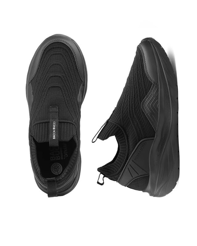 Image of Bacca Bucci EaseOn Walking Shoes for Men | Slip-On Sneakers with Stretch Knit Upper | Ortholite Comfort Insole | Lightweight EVA Sole | Daily Walking, Travel & Casual Wear